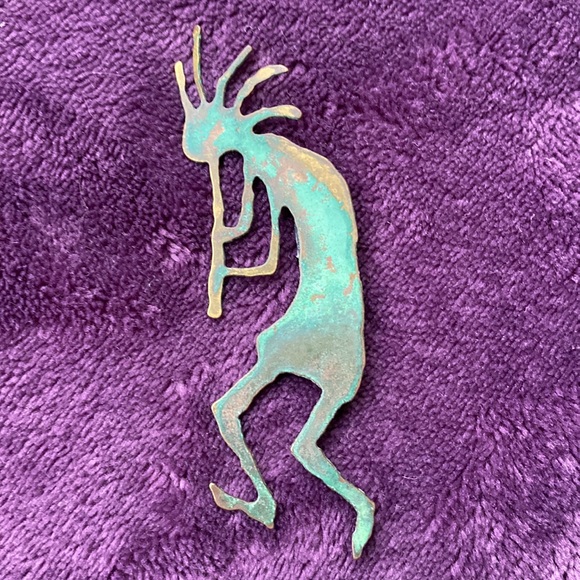 Vintage Brass Kokopelli pin - Picture 1 of 3